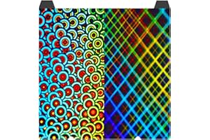 Sahvaim Kaleidoscope+Skynet Build Plate for K1/K1C/Ender 3 S1/Pro/Ender 3 V3 SE/Ender 3 V3 KE/Ender 5 S1 3D Printer,235x235mm Flexible Double Sided Smooth Holographic Effect Spring Steel Sheet.