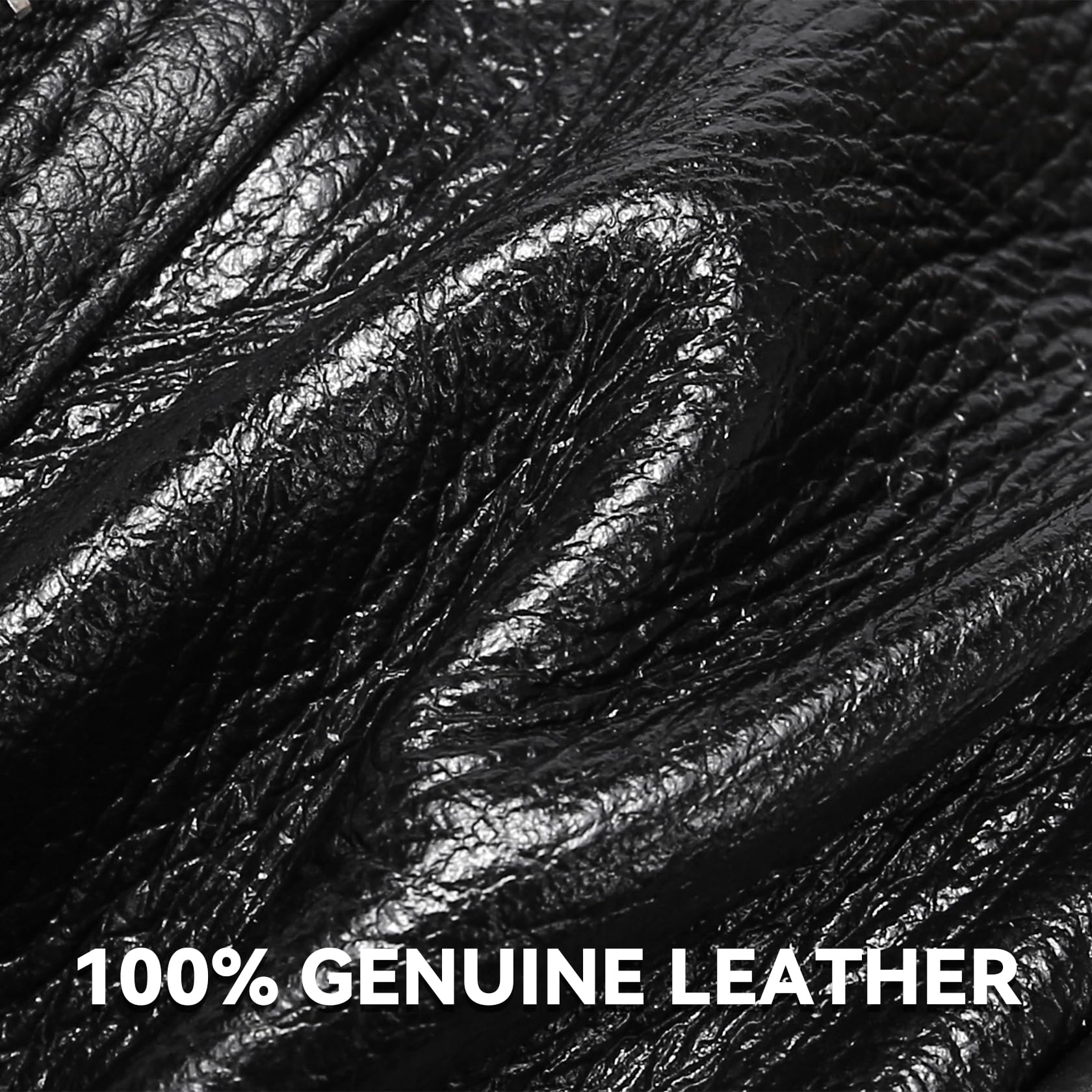 OrrinSports Black Leather Fanny Pack for Men & Women, Fashionable Multi-Pockets Waist Belt Bag for Travel Sports Hiking Cycling Fishing Running