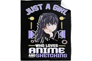 JOJIZAIO Microfiber Flannel Throw Blanket Just A Girl Who Loves Anime and Sketching Super Soft Cozy Lightweight Summer Quilt Perfect for Bed Sofa-60"x50" Medium for Teen