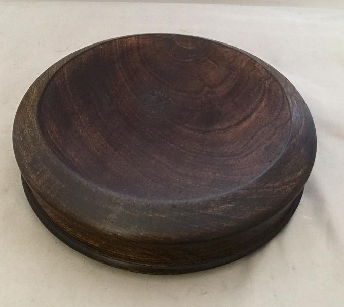 sally's lids 6.25" Dark Brown Chinese Oriental Wooden Lid Cap Cover for Ginger Jar