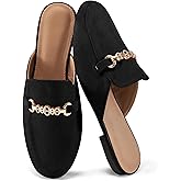 Womens Mules Buckle Flats: Classic Suede Slip On Shoes Dressy Closed Toe Backless Slides Loafers 2026 for Business Work Office Casual