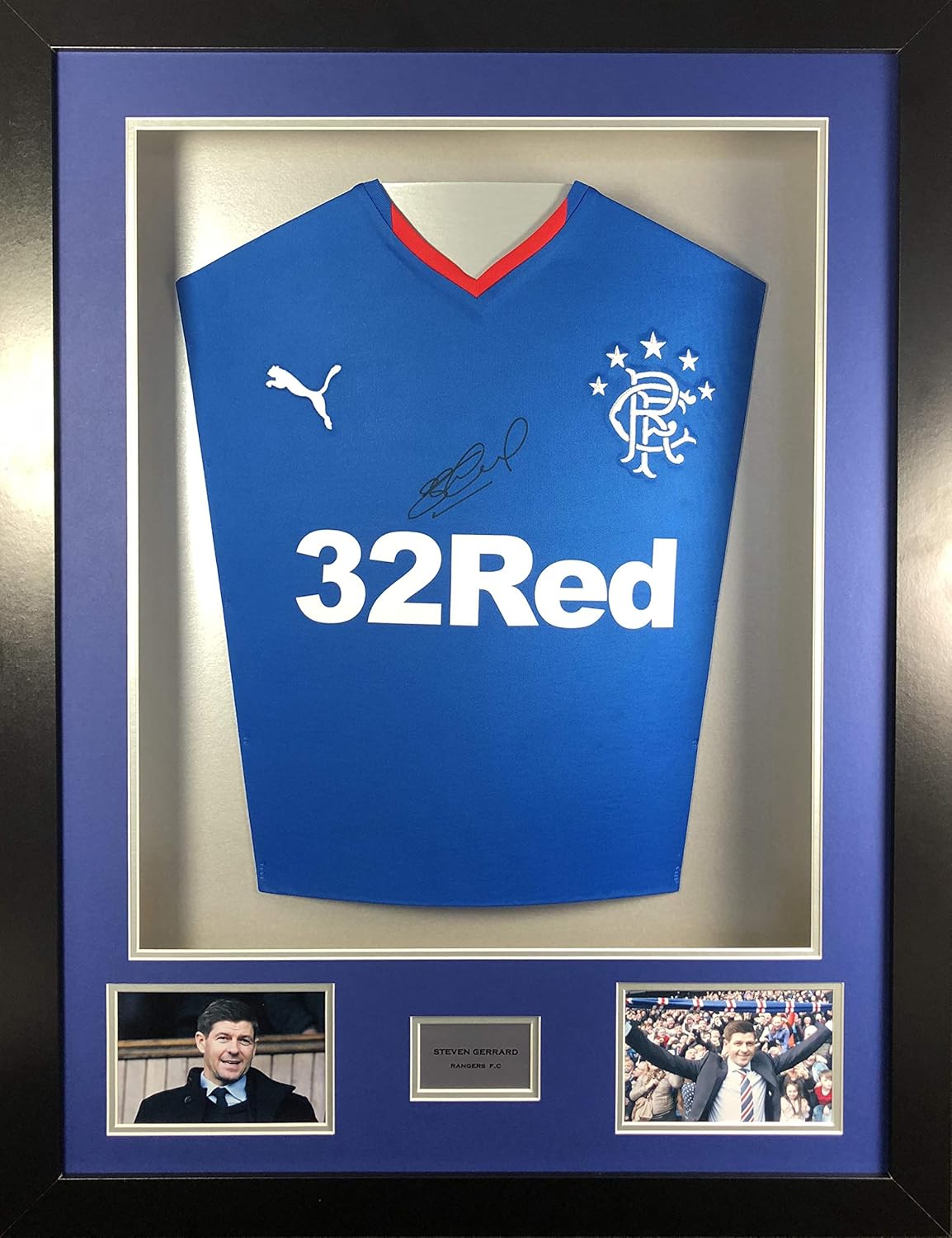 steven gerrard signed rangers shirt