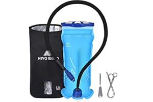 N NEVO RHINO Hydration Bladder 2L-3L with Bladder Insulator, Water Bladder for Hiking Backpack, Leakproof Water Pouch, BPA-Free Water Reservoir Hydration Pack for Hiking Running Camping Cycling Skiing