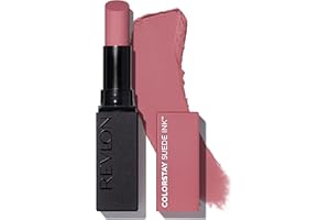 Revlon Lipstick, ColorStay Suede Ink, Built-in Primer, Stocking Stuffer for Women, Waterproof, Smudge-proof, Matte Color, 008 That Girl, 0.09 oz