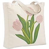 Perseverance Trade Embroidery Canvas Tote Bag for Women Reusable Cotton Shoulder Bag for Shopping Grocery Beach Book Gift Gym