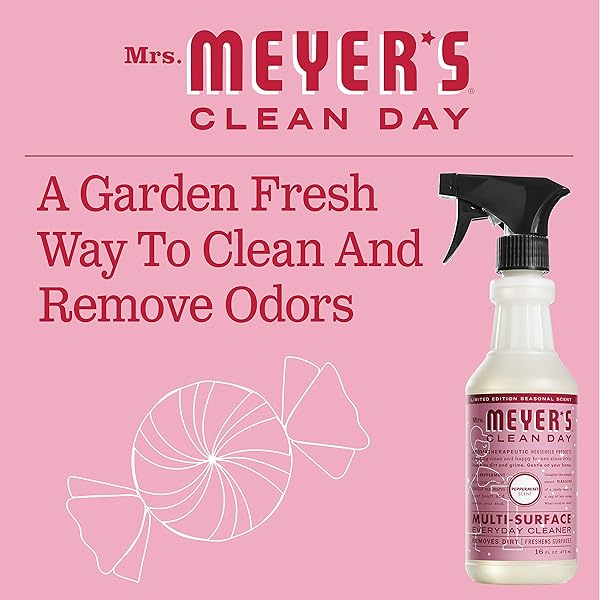 MRS. MEYER’S CLEAN DAY MULTI-SURFACE EVERYDAY CLEANER, PEPPERMINT SCENT, 16 OUNCE BOTTLE (PACK OF 3)