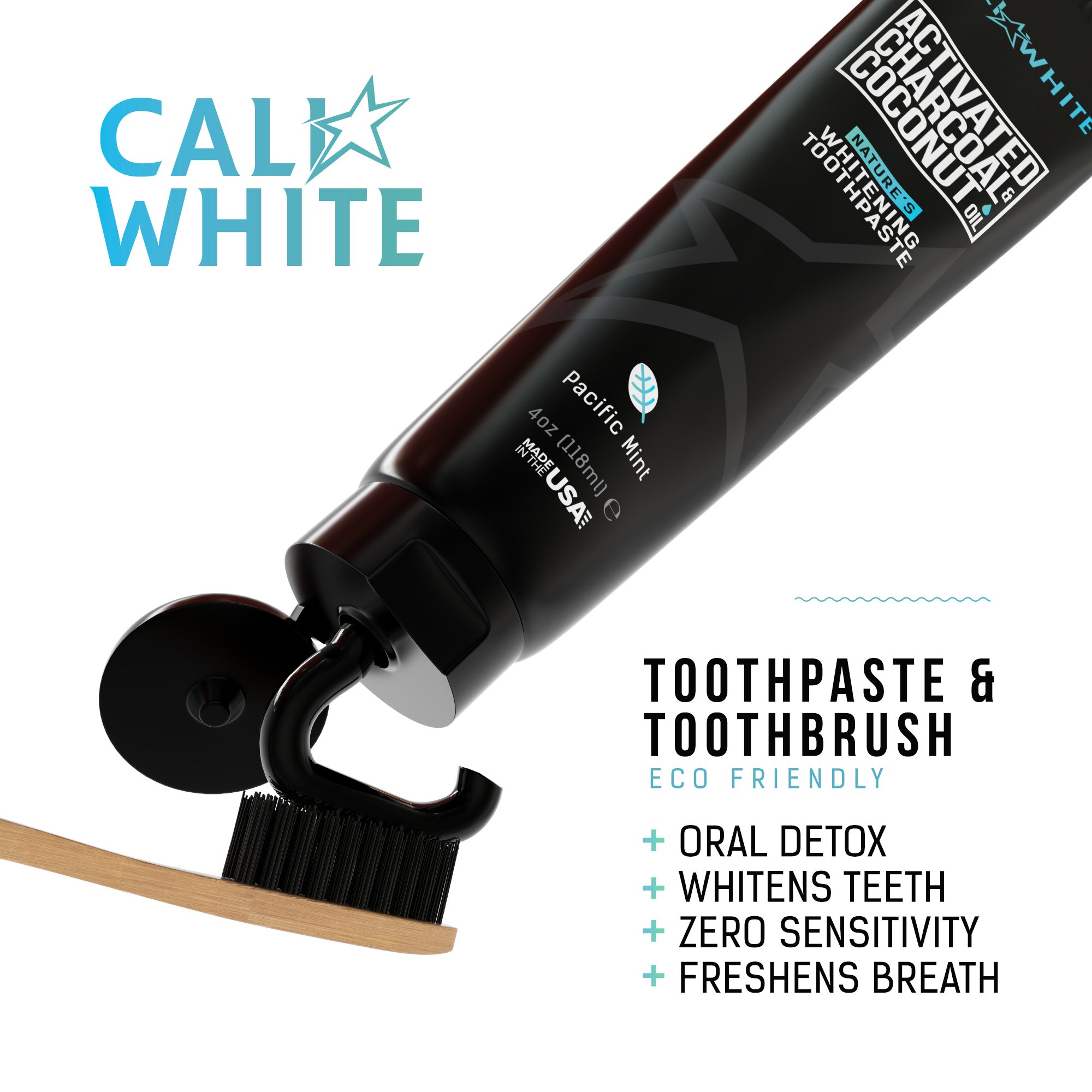 Cali White ACTIVATED CHARCOAL & ORGANIC COCONUT OIL TEETH WHITENING