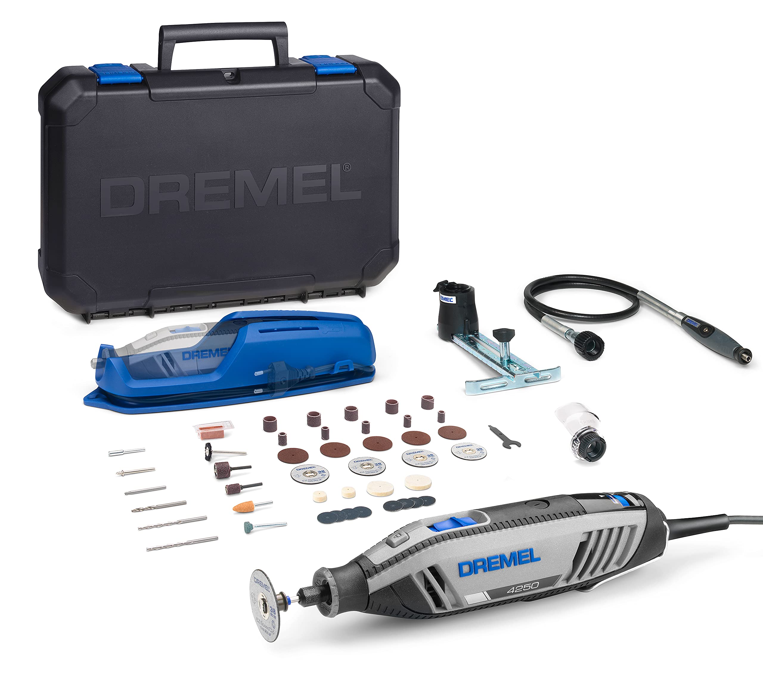 Dremel 4250 Rotary Tool 175 W, Multitool Kit with 3 Attachments 45 Accessories, 175W Motor with Electronic Feedback, Variable Speed 5.000-35.000 RPM — image 1