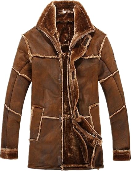 Amazon.com: Allonly Chaqueta de piel de oveja vintage para hombre: Clothing
