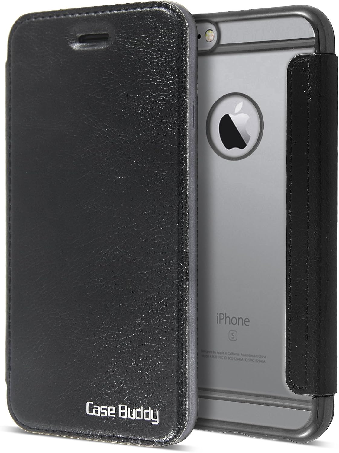 Black Leather Case for iPhone SE, Clear Back Chrome Amazon.co.uk
