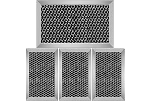 LUBIYACK 4Pcs Microwave Charcoal Filter Replacement for GE JX81C WB02X10776, Microwave Filter Replacement 7.68" x 4.85" Air Carbon Filter