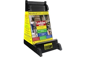 MARKETTY Ladder Leveler, Pitch Hopper, Ladder Stabilizer with Storage, Ladder Levelers for Stairs and Extension Ladders, Easy to Use, Conquer Uneven Ground (Black, Upgraded Heavy-Duty Plastic)