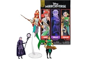 McFarlane Toys - Disney Mirrorverse Mulan 5in Belle (Fractured) 5in and Ariel 7in Action Figure 3pk, Gold Label, Amazon Exclusive