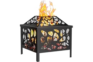 DANLUKE 15.7 inch Small Fire Pit for Outside, Outdoor Wood Burning Fire Pit, Small Bonfire Pit,Firepit Bowl for Patio Camping Backyard Deck Picnic Porch