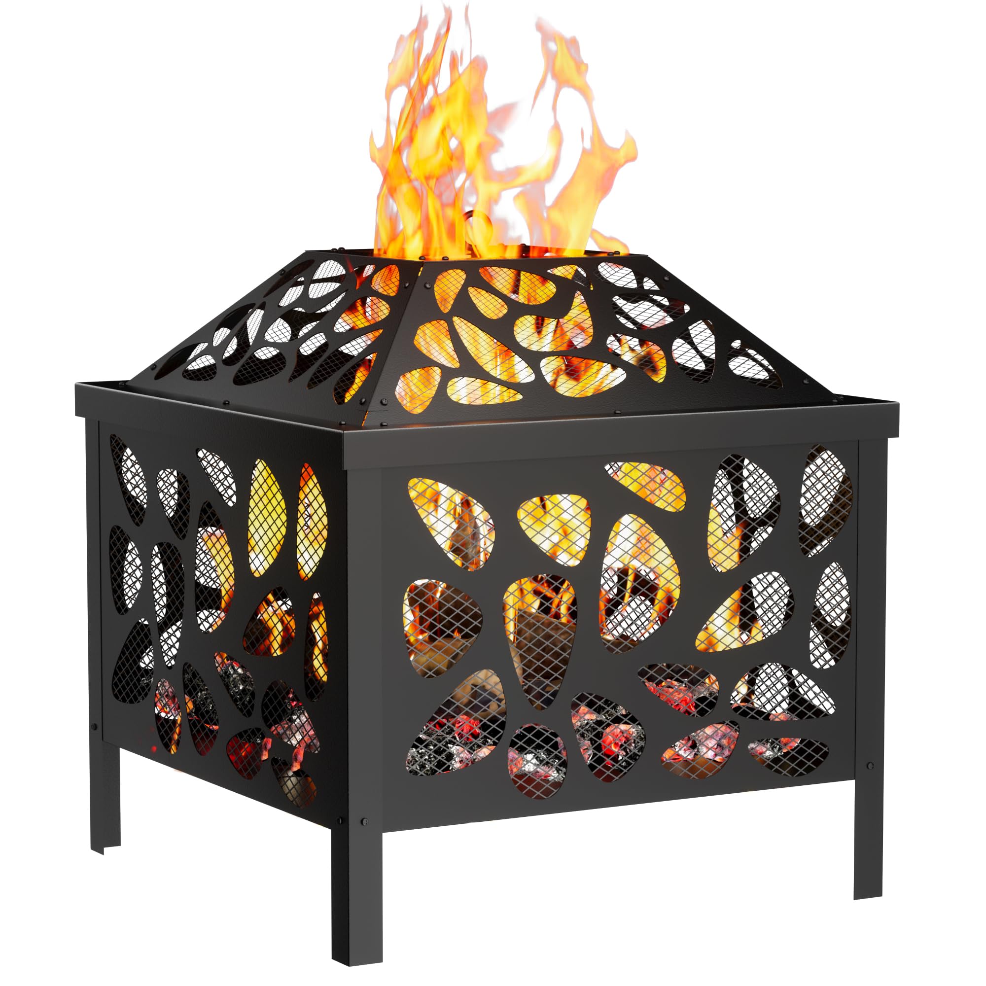 Photo 1 of 15.7 inch Small Fire Pit for Outside, Outdoor Wood Burning Fire Pit, Small Bonfire Pit,Firepit Bowl for Patio Camping Backyard Deck Picnic Porch