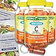 Choice Bundle Spring Valley Zero Sugar Vitamin C Gummies Dietary Supplement 250 mg 120 Ct 3 pk (360 Total) + Vitamin Guide & Pill Container (5 Items)!
