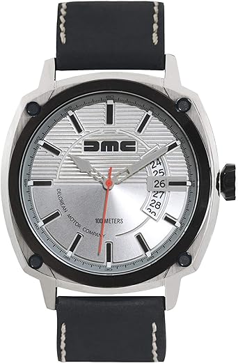 DMC DeLorean - Reloj de pulsera alfa para hombre | DeLorean Motor Company | Caja de acero
