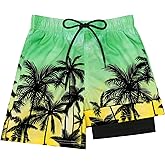 Sarfel Boys Swim Trunks with Compression Liner Kids Swimsuits Boys Bathing Suit Kids Board Shorts Teen Boy Quick Dry Shorts