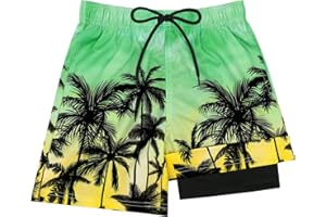 Sarfel Boys Swim Trunks with Compression Liner Kids Swimsuits Boys Bathing Suit Kids Board Shorts Teen Boy Quick Dry Shorts