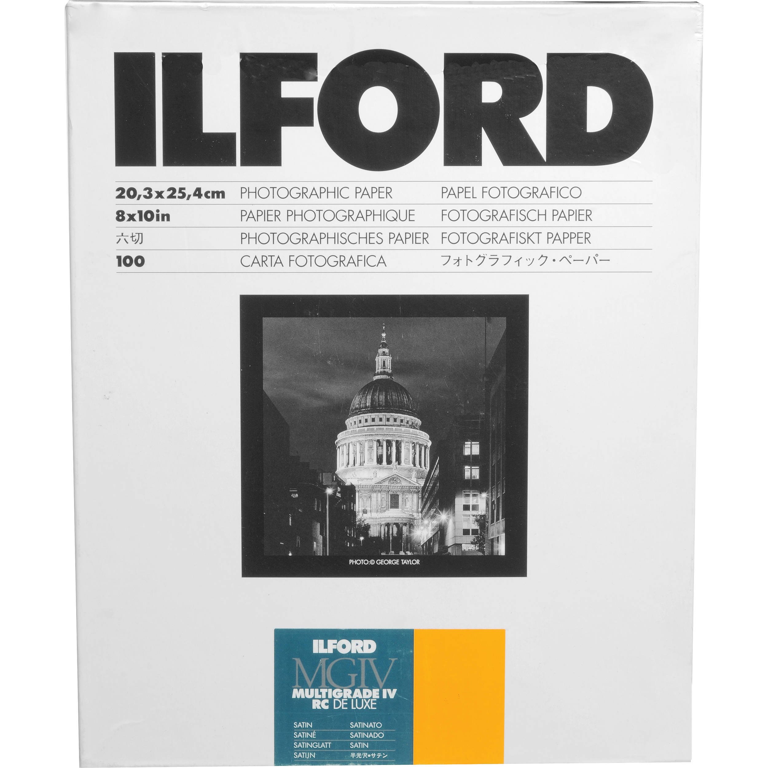Ilford Deluxe MGIV RC Satin 8x10 inches (20.3x25.4 centimetres) 100 Sheets