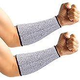 SmallCat Cut Resistant Protective Arm Sleeves, Reusable Arm Guards Gardening Sleeves, Breathable Safety Arm Protectors for Industry, Working, Dog Bite - Gray, 1 Pair
