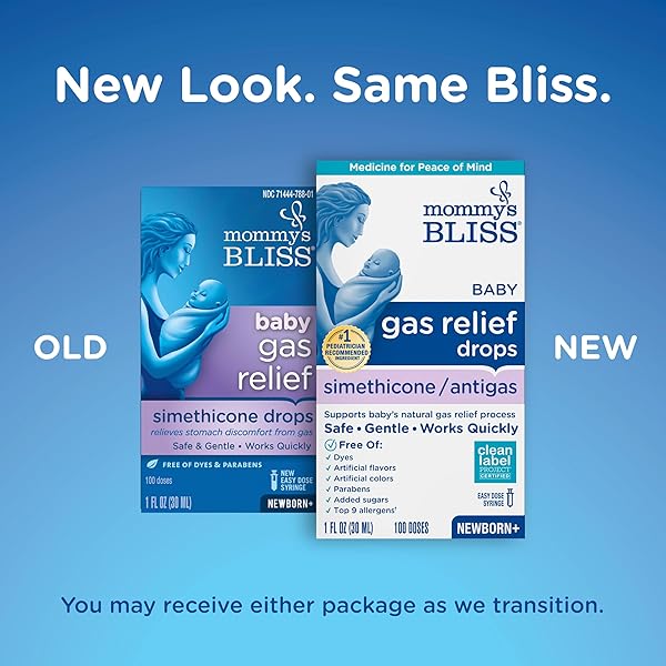 MOMMY’S BLISS GAS RELIEF DROPS BOTTLE, SIMETHICONE DROPS FOR INFANTS, RELIEVES STOMACH DISCOMFORT, SAFE & GENTLE, GINGER FLAVOR, 1 FL OZ (PACK OF 1)