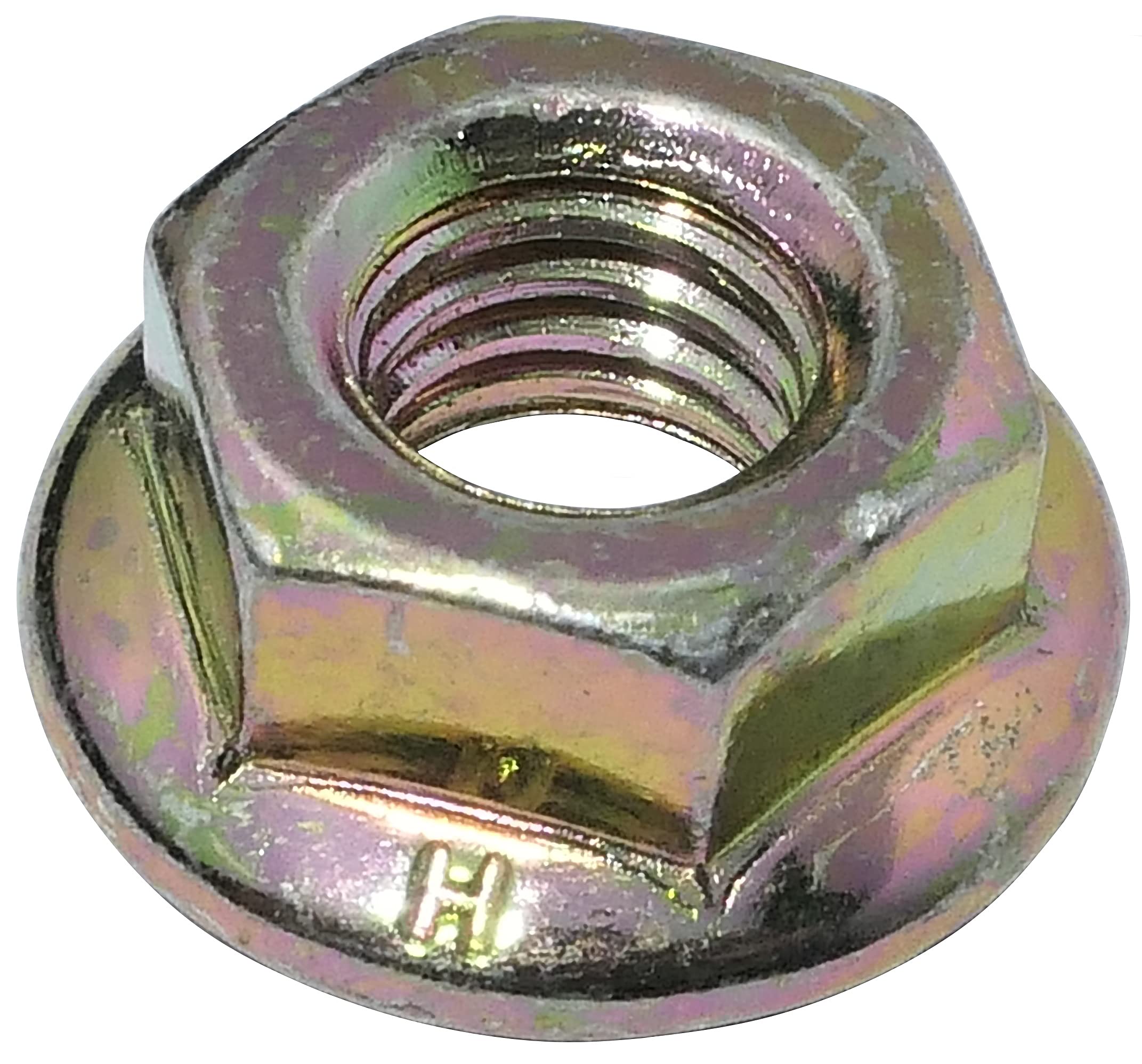 Aerzetix: 20 x M6 Hexagonal Flange Nuts 10mm H6mm DIN6923 Zn-Plated Steel C19161