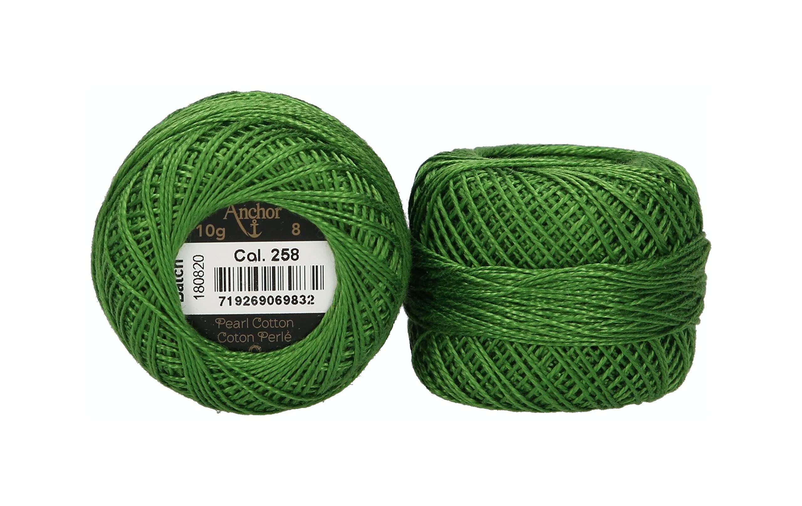 ANCHOR Pearl Yarn, Thickness: 8, Packaging: 10G, Running Length: 82M birkengrün Embroidery Threads