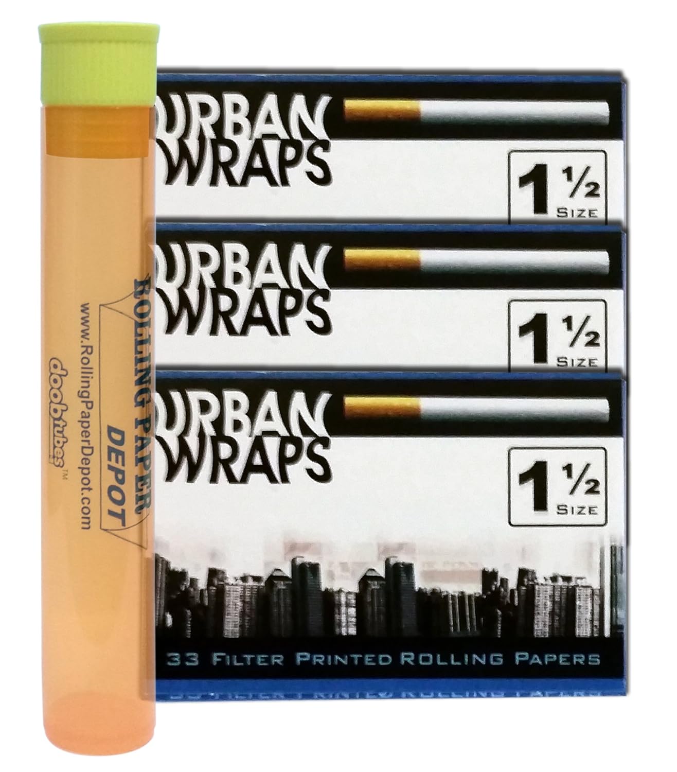 Urban Wraps Filter Printed Rolling Papers 3 Packs with Rolling Paper