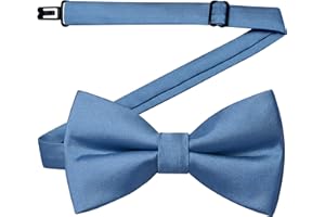 GUSLESON Solid Bow Ties for Boys Pre-Tied Baby Kids Bow Tie Adjustable Toddler Bowties for Wedding Party