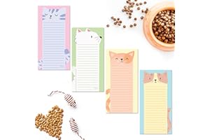 S&O Magnetic Notepads for Refrigerator 4 Pack, Sticky notes for Fridge Sets - Sticky Journals for Freezer - Magnetized memo s