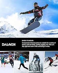 Dalavch 4 Pack Men Thermal Compression Pants,Fleece