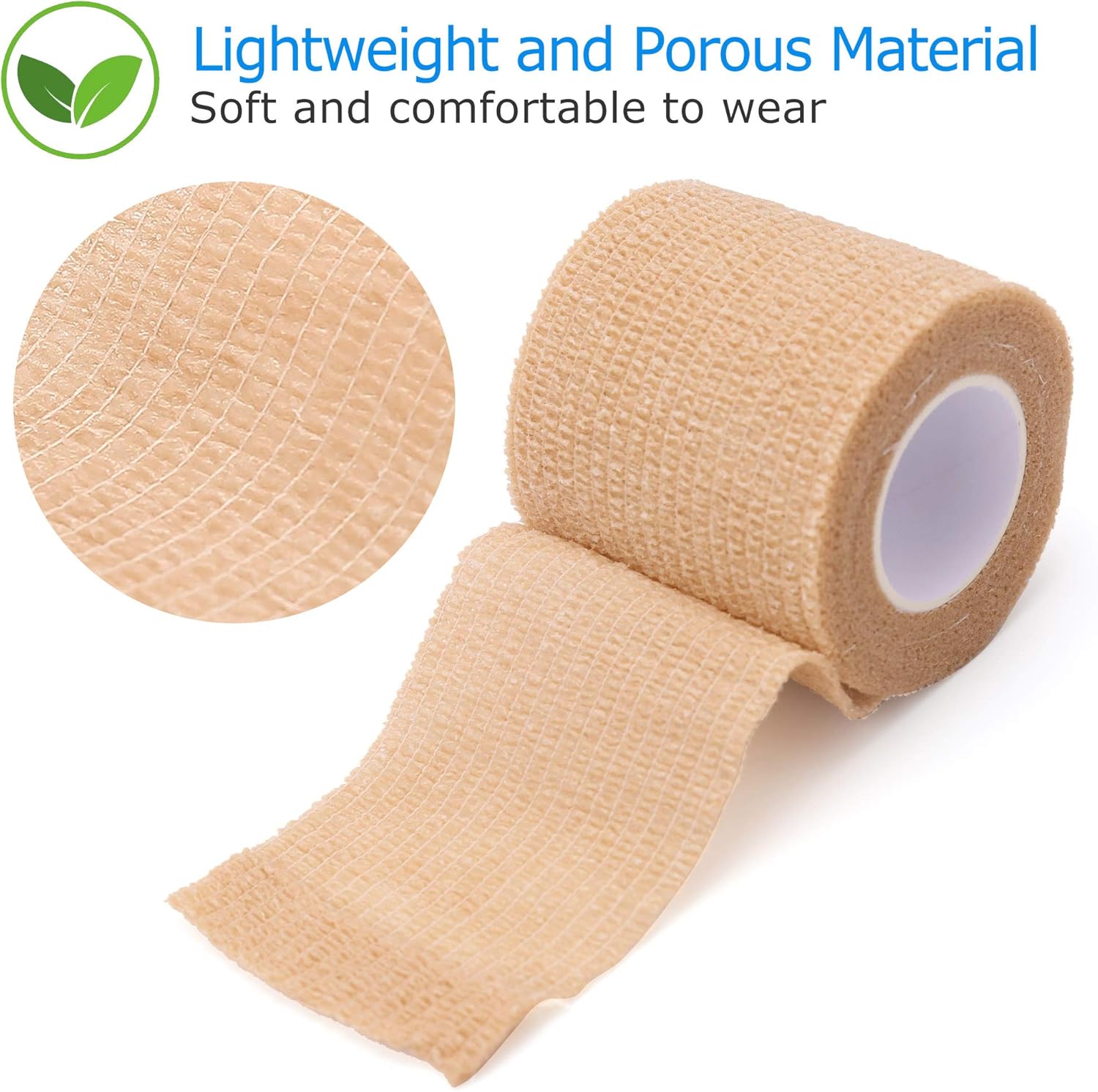 10 Pack Self Adherent Bandage Wrap, 2” x 5 Yards, Medical Tape, Self-Adherent Wrap, Athletic Elastic Cohesive Bandage, First Aid Tape, Sports Tape for Stretch Athletic, Ankle Sprains & Swelling: Health & Personal Care