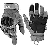 Glove Station Tactical Gloves for Men – Touchscreen Utility Gear with Hard Knuckle Protection Used in Motorcycle, Airsoft, Combat, Police, Shooting & Outdoor Work Gray - Hard Knuckle Small