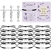 Liliaafar 12 Pcs Church Gifts Bulk for Mom Christian Cross Bracelets for Women Jewelry with Bible Verses Cards Stainless Steel Adjustable Bracelet Religious Christian Mom Gifts