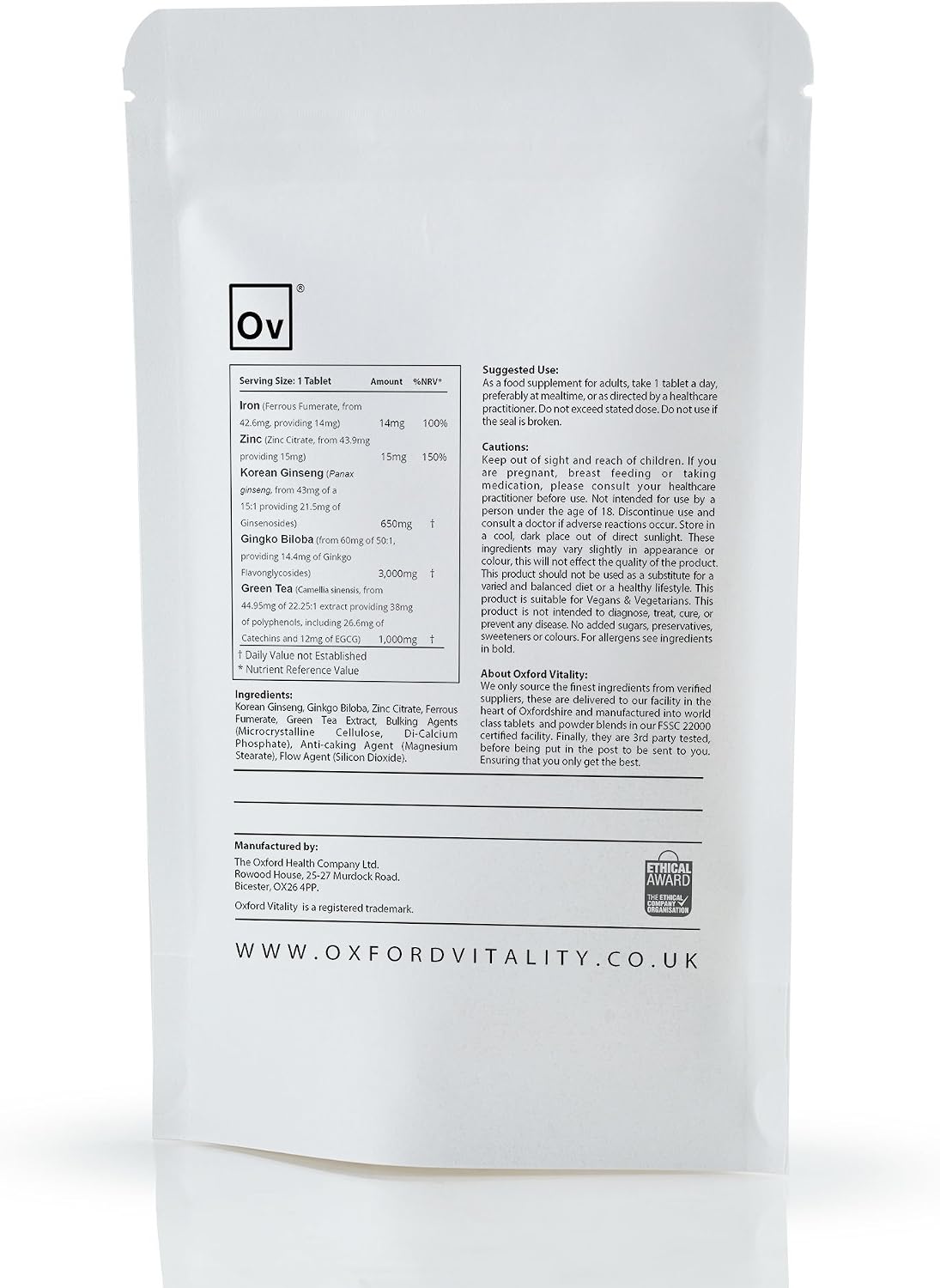 Oxford Vitality Study Boost Tablets, 500 - Image 3