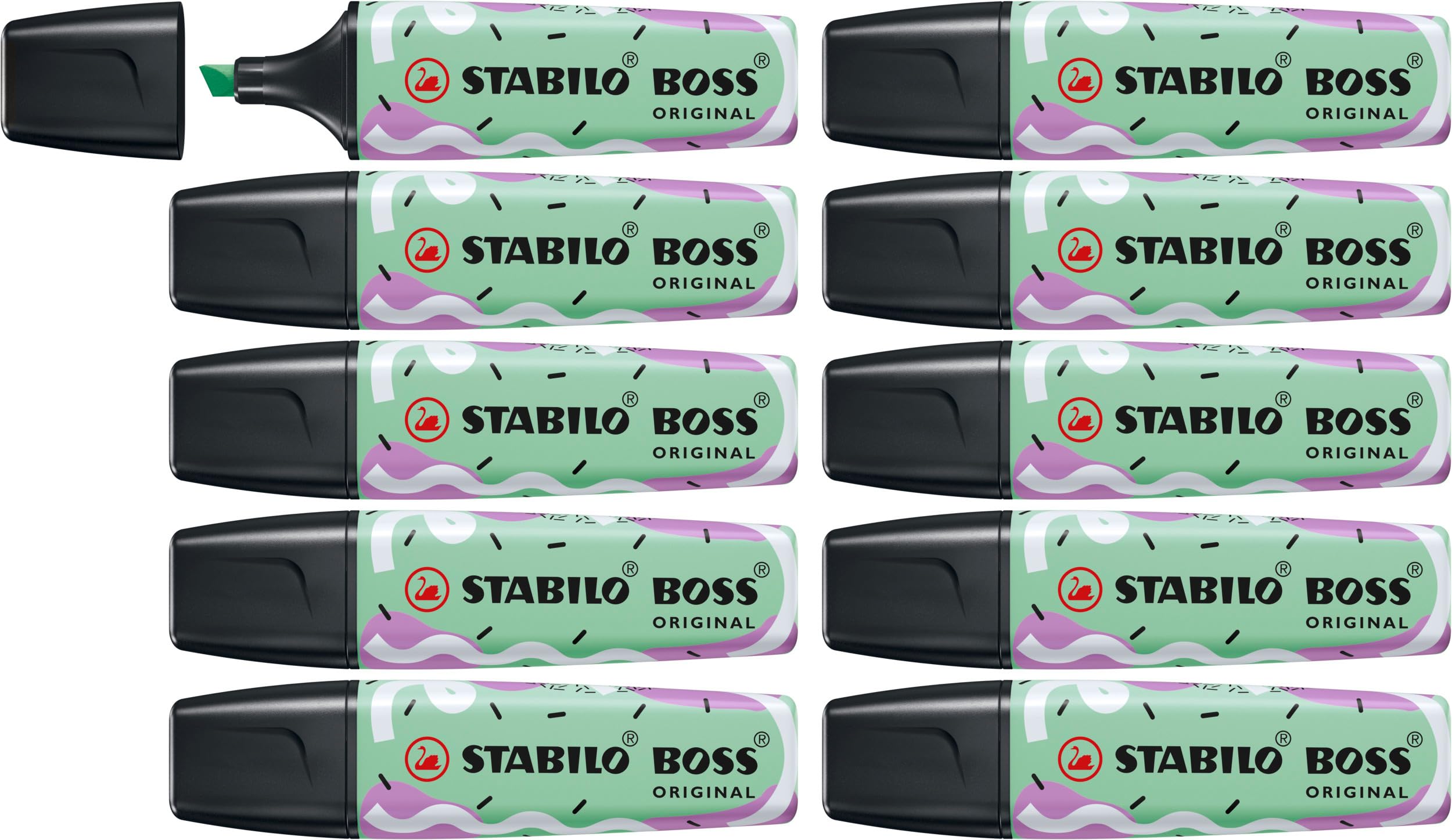 STABILO BOSS ORIGINAL by Ju Schnee - Highlighter - Pack of 10 - Hint of Mint