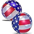 POZA Inflatable USA Pool Float - Luxurious Fun Lounger Filled with Sparkle Silver Stars Confetti, Cool USA Flag Design Water Swimming Pool Floaties for Beach, Lake & Pool