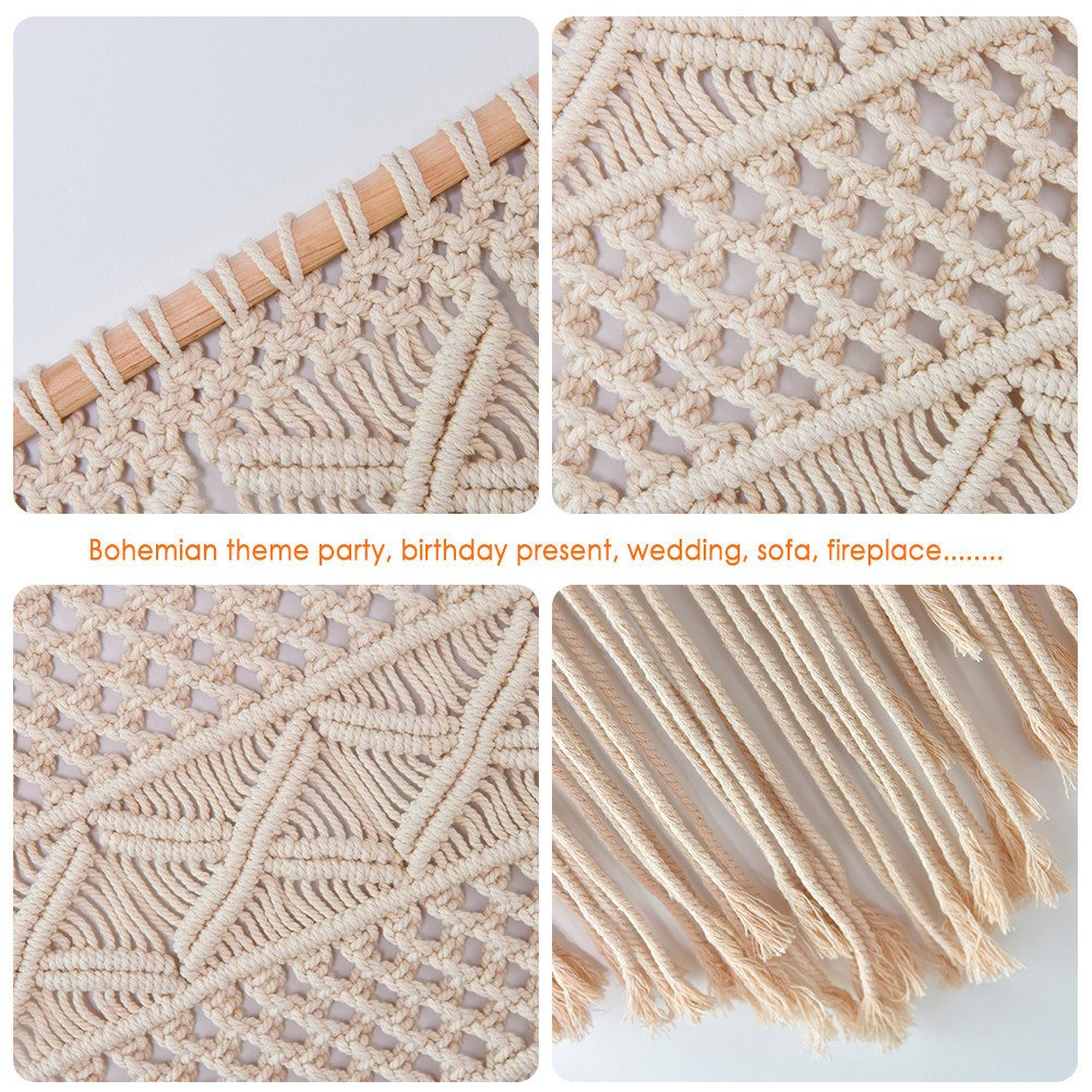 Hecha A Mano Tapiz Colgar En La Pared Algodon Hilo De Punto Hecho