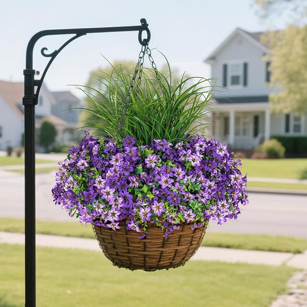 ARTIFICIAL FLOWERS,14 BUNDLES UV RESISTANT FAKE FLOWERS DAISY WITH GREENERY PLANTS WHEAT GRASS,FAUX OUTDOOR FLOWERS FOR SPRING SUMMER DECORATION, OUTDOOR FAUX PLANTS HOME WINDOW PORCH PATIO YARD