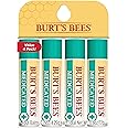 Burt's Bees Medicated Lip Balm, With Eucalyptus Oil and Menthol, Tint-Free, Natural Origin Lip Care, 4 Tubes, 0.15 oz.