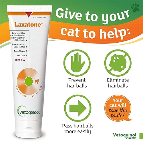 Vetoquinol Laxatone: Oral Hairball Lubricant Gel for Cats – Tuna