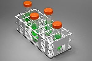 Bel-Art F18745-0004 No-Wire Test Tube Rack; 25-30mm, 21 Places, 9.7 x 4.1 x 2.5 in., Polypropylene, White