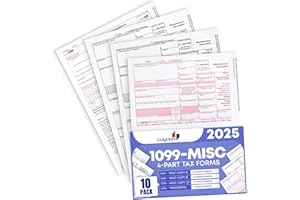 DUTYMARK 1099 Misc Forms 2025 Lazer 4 Part Tax Forms Kit for 10 Vendors - Value Pack for Business Designed for QuickBooks and Accounting Software - Made in The USA - 10-Pack