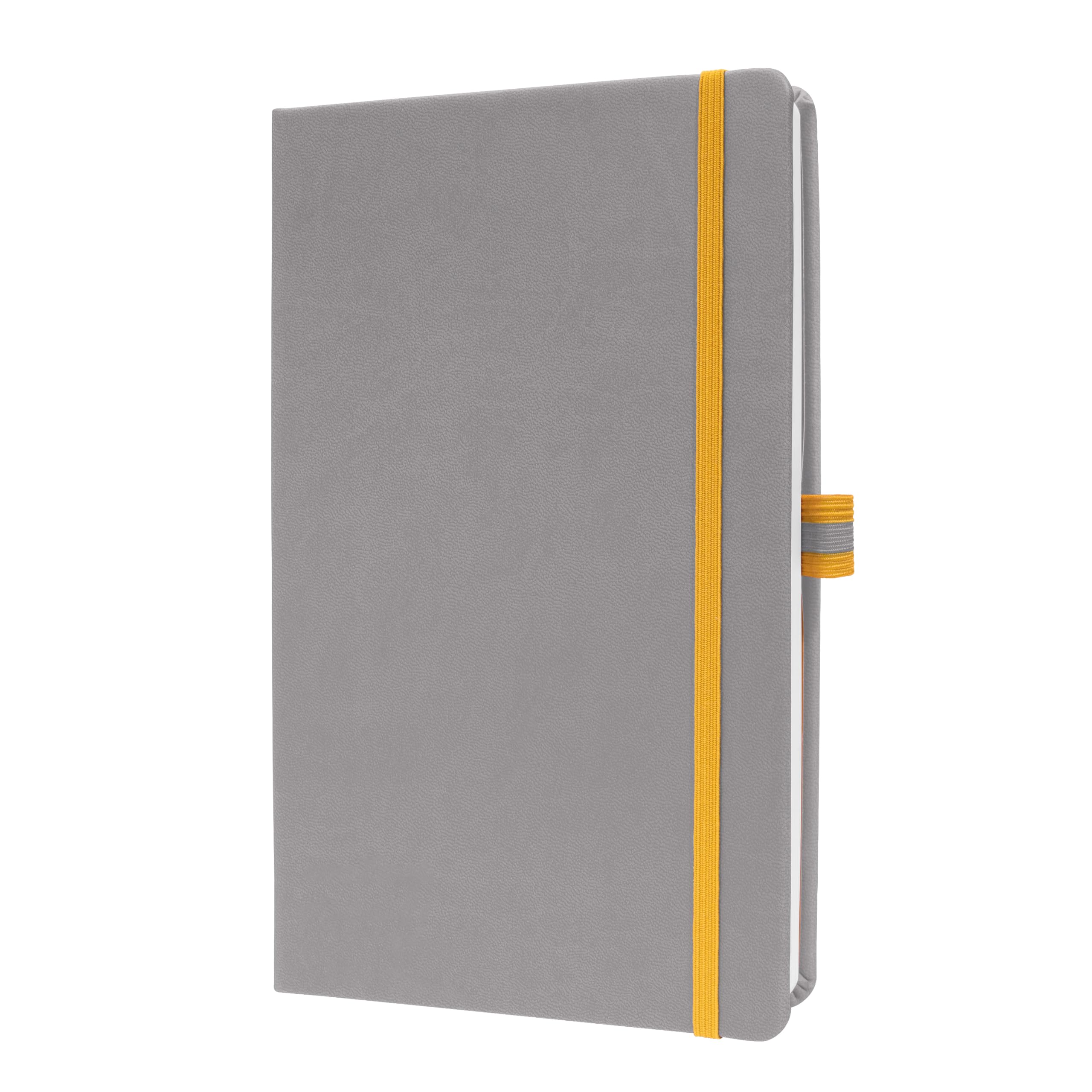 SIGEL LS100 Notebook, A5, Squared, hardcover - Ideal as a Diary, Bullet Journal, idea Book, Writing Book - 176 Pages, Light Grey/Yellow - Linsescape