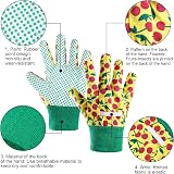 OSDUE 3 Pairs Kids Gardening Gloves Non Slip PVC Dots Breathable Flexible view 2