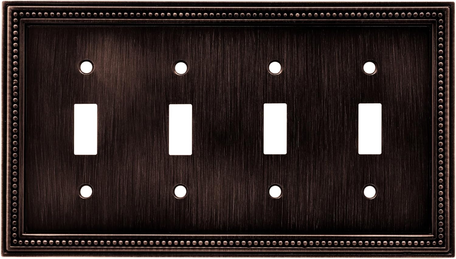 Brainerd 64404 Beaded Quad Toggle Switch Wall Plate/Switch Plate/Cover