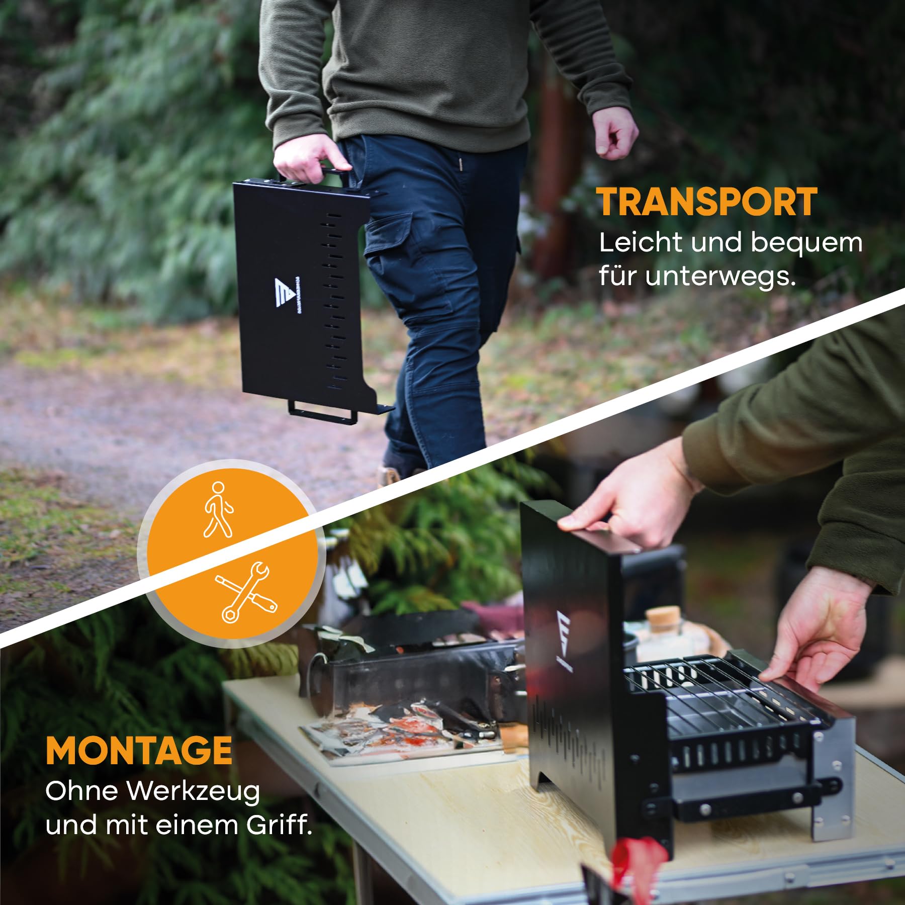 SCHNEIDERFREUDE Premium Klappgrill mit Tasche: DEKRA-zertifizierter Camping-Grill für echte Grillfans - Designed in Deutschland für das ultimative Outdoor-Erlebnis 2