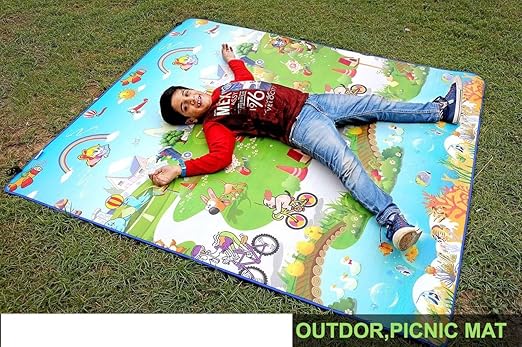 LWVAX Polyester Rug Carpet with Eva Foam (6x6ft, Multicolour)