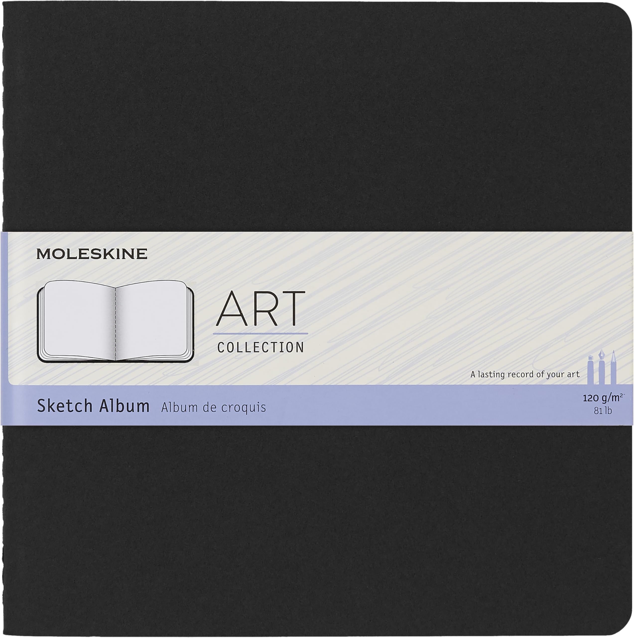 Moleskine Art Plus Sketchbook, Square, Squared, Black